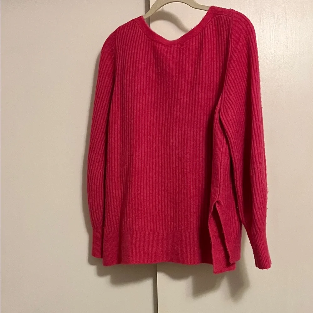 Athleta | L | Bright Pink Ribbed Sweater - Picture 4 of 4